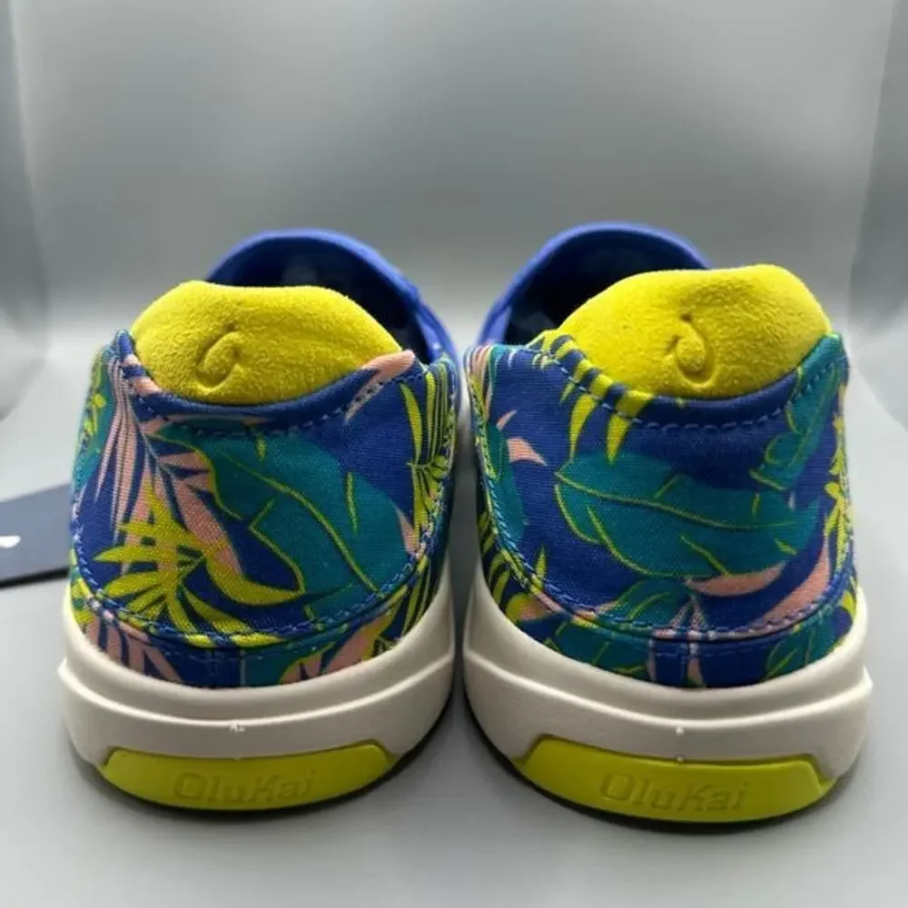 OluKai Lae'ahi Pa'i Men Size 11 Sunset Blue Aloha Slip On Shoes 10444-9HHA NEW